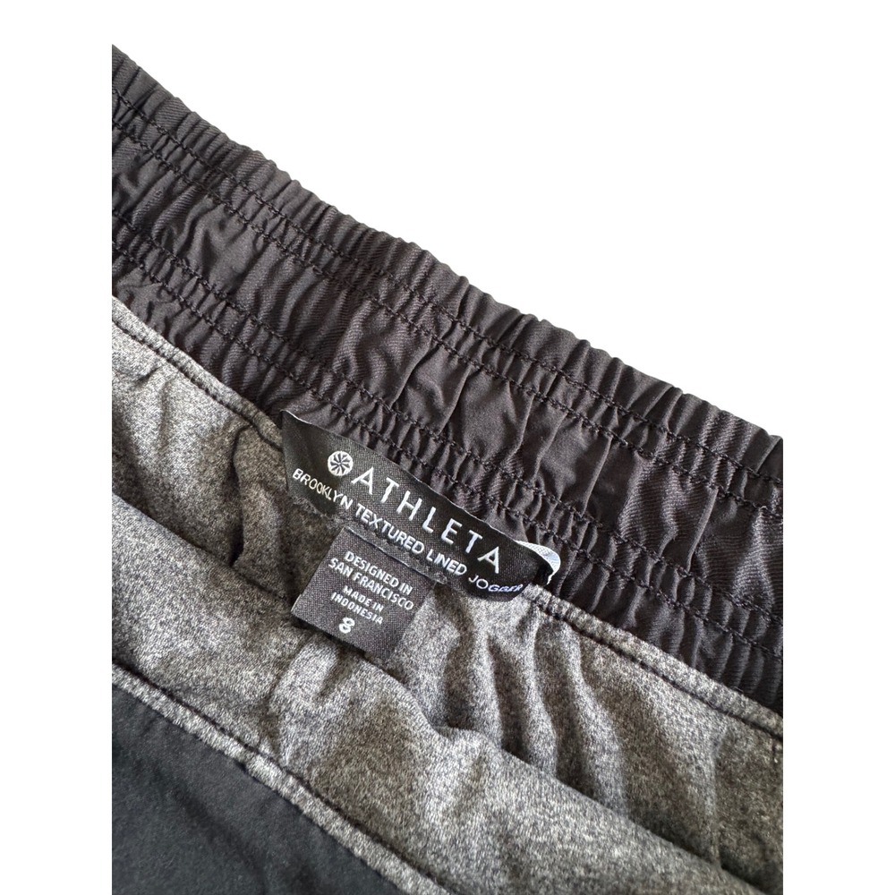 Athleta Brooklyn Textured Lined Jogger Black Camo Size 8 Travel Pants - Picture 7 of 10